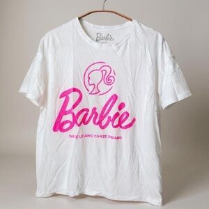 Barbie White T-Shirt with Pink Logo